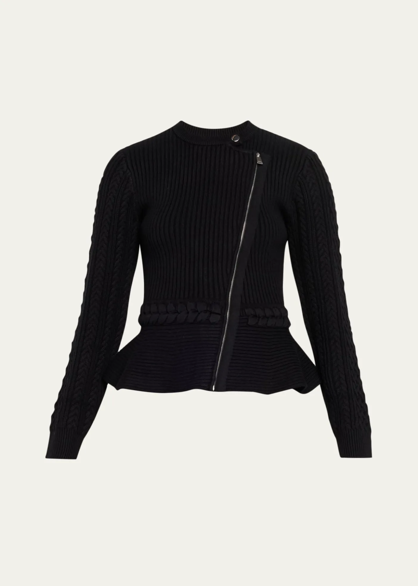 SIMKHAIAndi Mixed-Knit Cotton Peplum Jacket