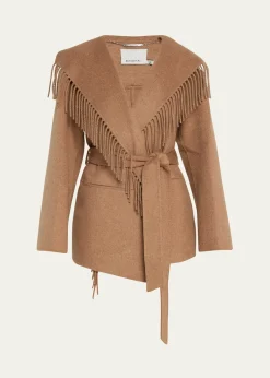 SIMKHAIRowen Fringe Belted Wool-Blend Jacket