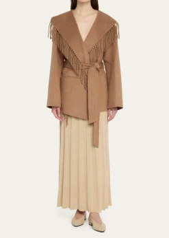 SIMKHAIRowen Fringe Belted Wool-Blend Jacket