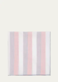 Simonnot GodardMen's Cotton Stripe Color-Edge Pocket Handkerchief