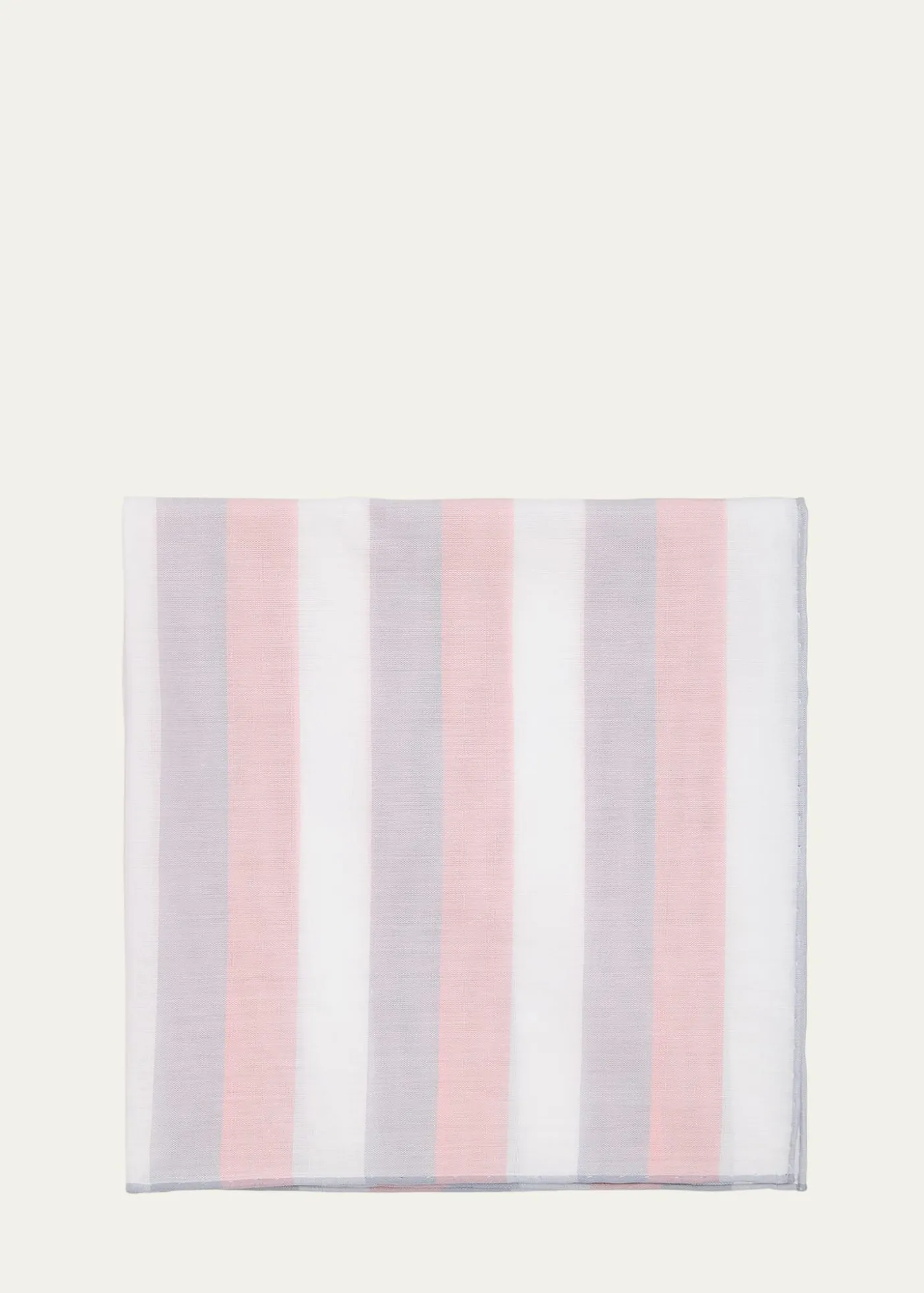 Simonnot GodardMen's Cotton Stripe Color-Edge Pocket Handkerchief