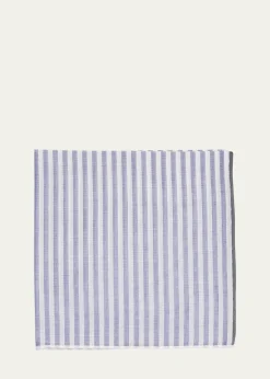 Simonnot GodardMen's Cotton Woven Color Edge Handkerchief