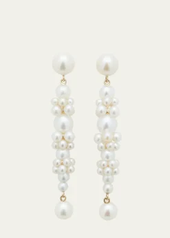 Sophie Bille BraheGrand Escalier de la Reine Pearl Cluster Drop Earrings in 14K Yellow Gold