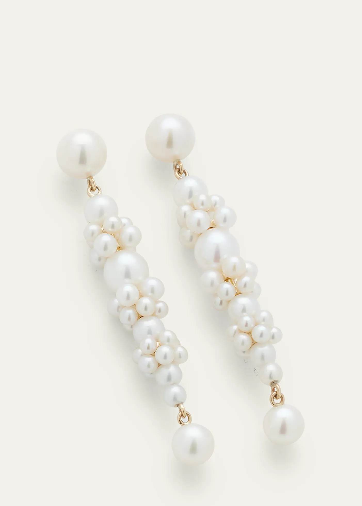 Sophie Bille BraheGrand Escalier de la Reine Pearl Cluster Drop Earrings in 14K Yellow Gold