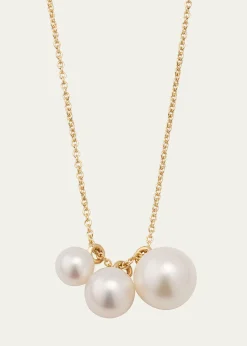 Sophie Bille Brahe14K Recycled Yellow Gold Stella Necklace with Freshwater Pearls