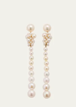 Sophie Bille Brahe14K Recycled Gold Colona Earrings with Freshwater Pearls