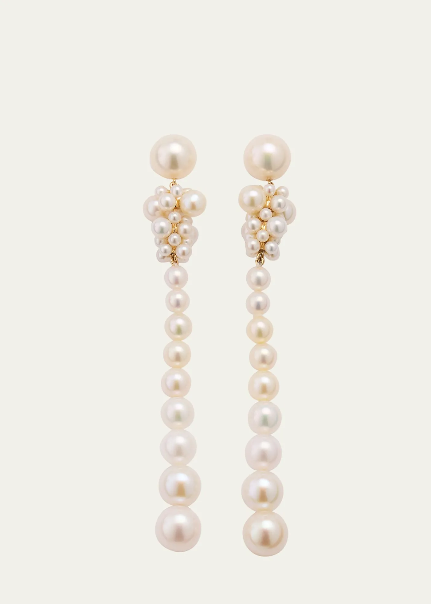 Sophie Bille Brahe14K Recycled Gold Colona Earrings with Freshwater Pearls