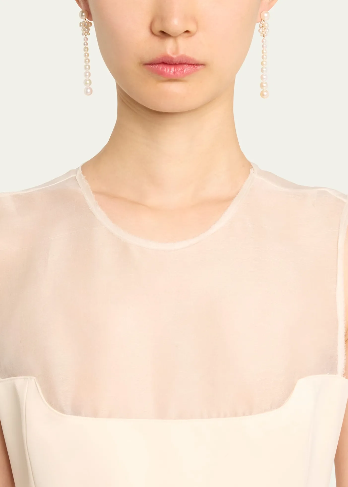 Sophie Bille Brahe14K Recycled Gold Colona Earrings with Freshwater Pearls