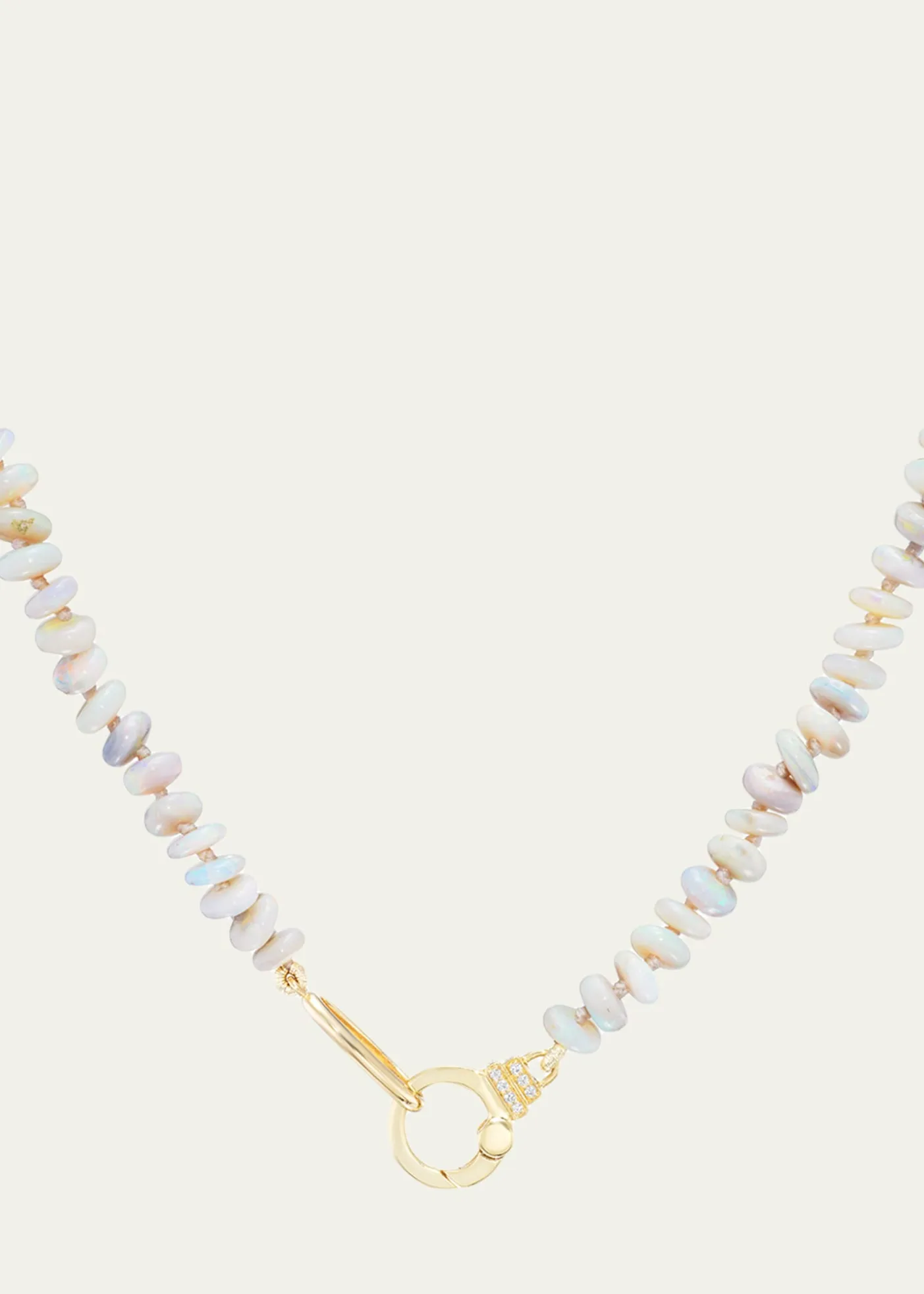 SorellinaOpal Beaded Necklace with Diamond Clasp