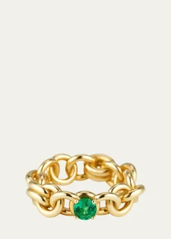 Spinelli KilcollinLarge Fused Serpens Ring with 5mm Emerald