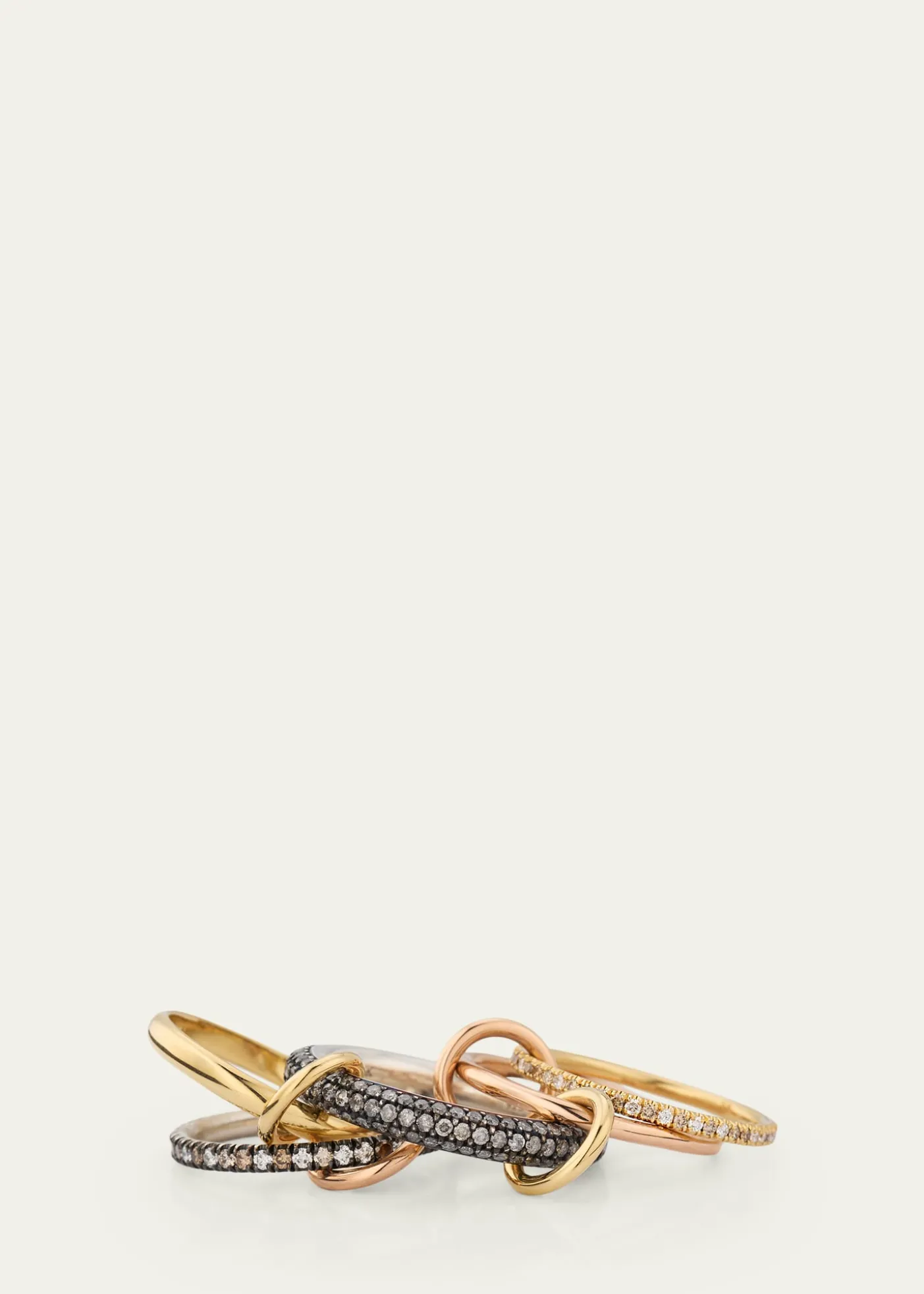 Spinelli KilcollinLeo Mixed-Metal Statement Ring with Diamonds
