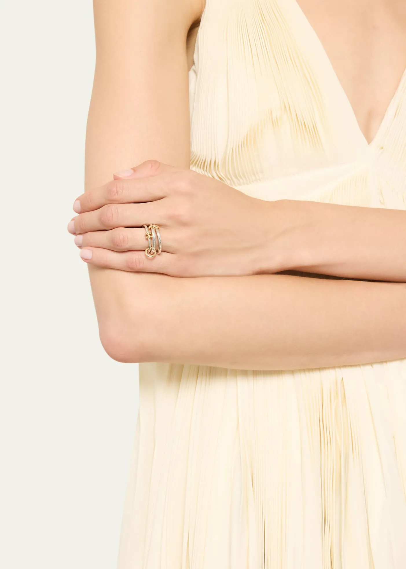Spinelli KilcollinRaneth SG Three Link Ring in Sterling Silver with 18K Yellow Gold Accents