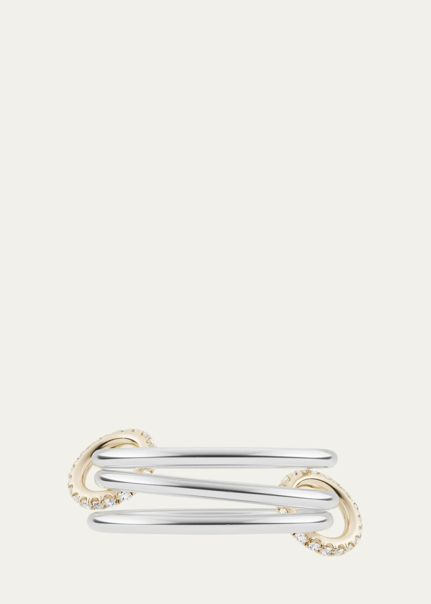 Spinelli KilcollinSolarium Silver and 18K Gold Pave Diamond Ring