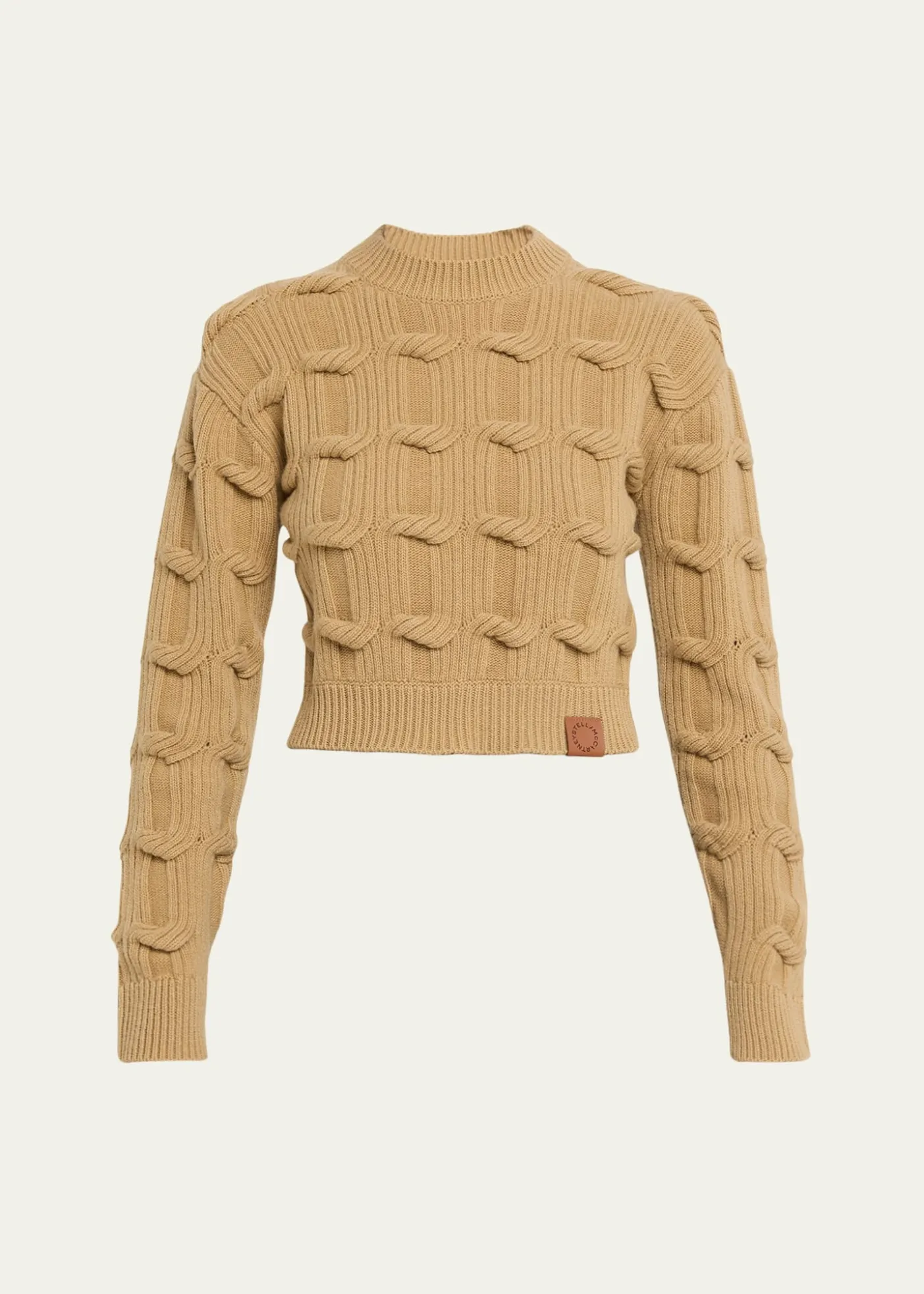 Stella McCartneyCable Knit Crop Crewneck Sweater