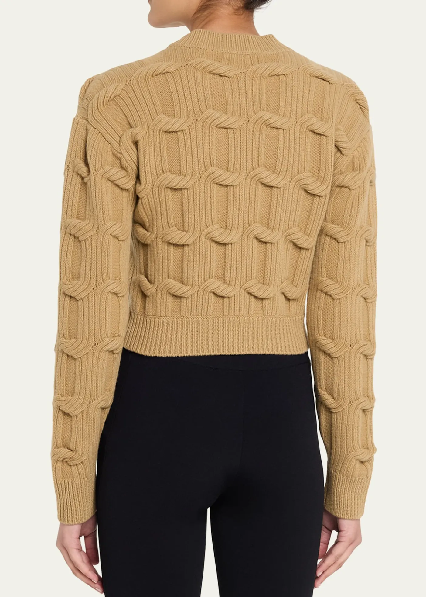 Stella McCartneyCable Knit Crop Crewneck Sweater