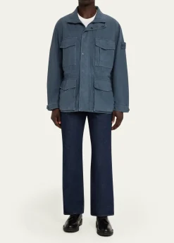 Stone IslandMen's Ghost Linen-Blend Field Jacket