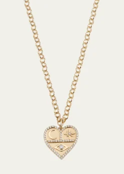 Sydney EvanHeart Icon Charm Chain Necklace with Diamonds