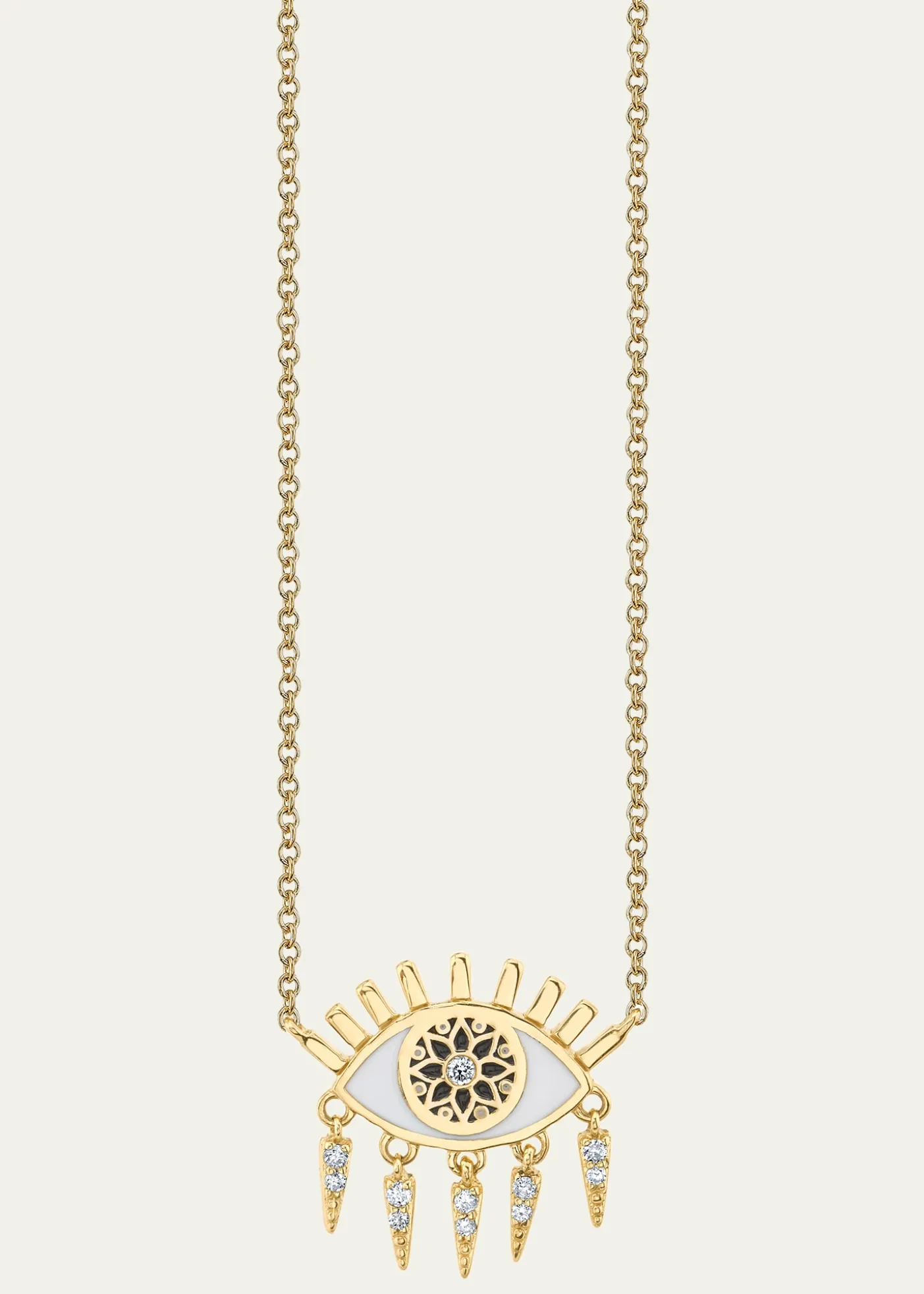 Sydney Evan18In Necklace With Kaleidoscope Fringe Evil Eye Necklace