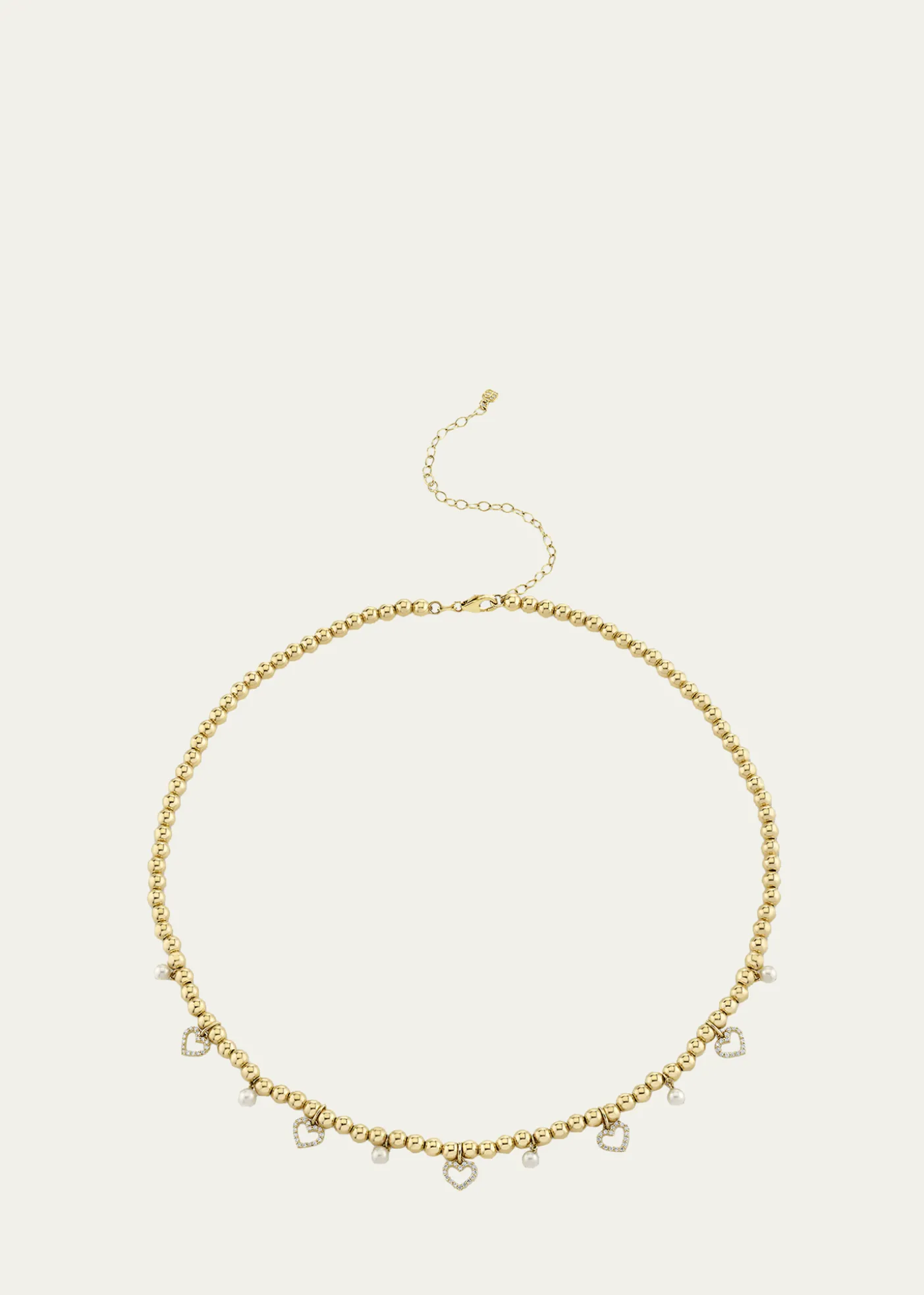 Sydney Evan14K Diamond Heart and Pearl Charm Necklace