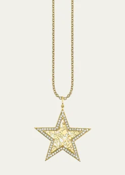 Sydney Evan14K Diamond Icon Wallpaper Star Charm Necklace