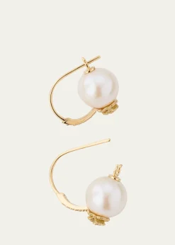 Sydney Evan14K Gold & Diamond Rose Pearl Earrings