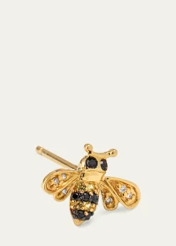 Sydney Evan14k Gold Diamond & Sapphire Bee Stud Earring (Single)