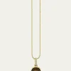 Sydney Evan14K Gold Smokey Topaz Icon Solitaire with Diamond Bail Necklace