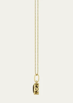 Sydney Evan14K Gold Smokey Topaz Icon Solitaire with Diamond Bail Necklace