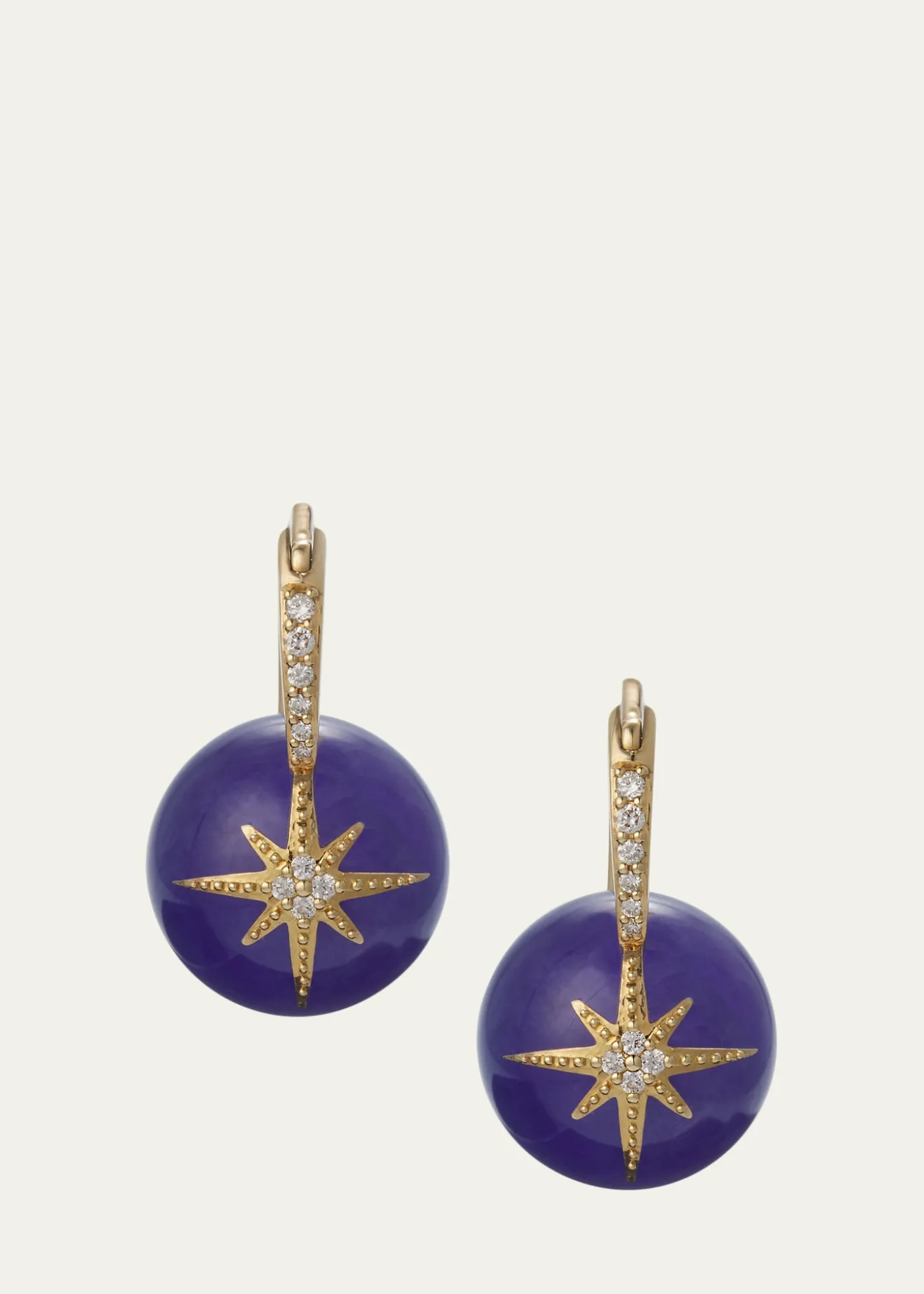 Sydney Evan14K Pave Starburst Bead Earrings