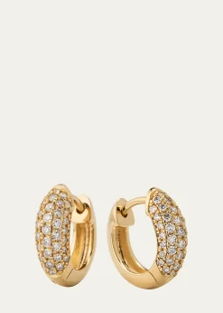Sydney Evan14k Puffy Diamond Huggie Hoop Earrings