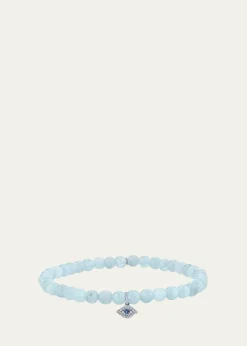 Sydney Evan14K White Gold Diamond Small Bezel Eye Bracelet