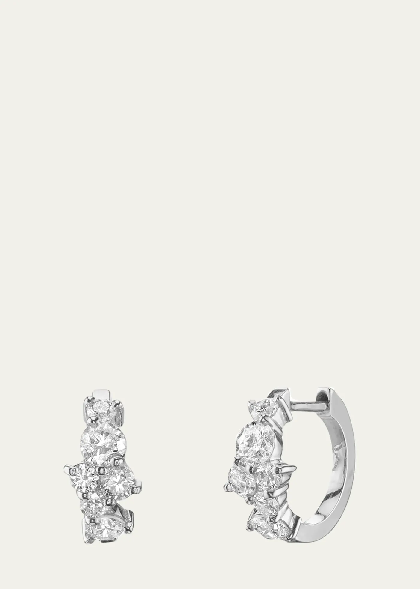 Sydney Evan14k White Gold Diamond Huggie Hoop Earrings