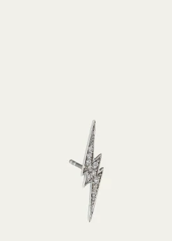 Sydney Evan14k White Gold Diamond Lightning Bolt Stud Earring, Single