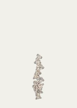 Sydney Evan14K White Gold Small Cocktail Bar Stud Earring, Single