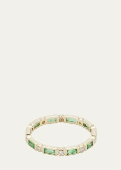 Sydney Evan14K Yellow Gold Diamond and Emerald Eternity Ring