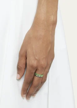 Sydney Evan14K Yellow Gold Diamond and Emerald Eternity Ring