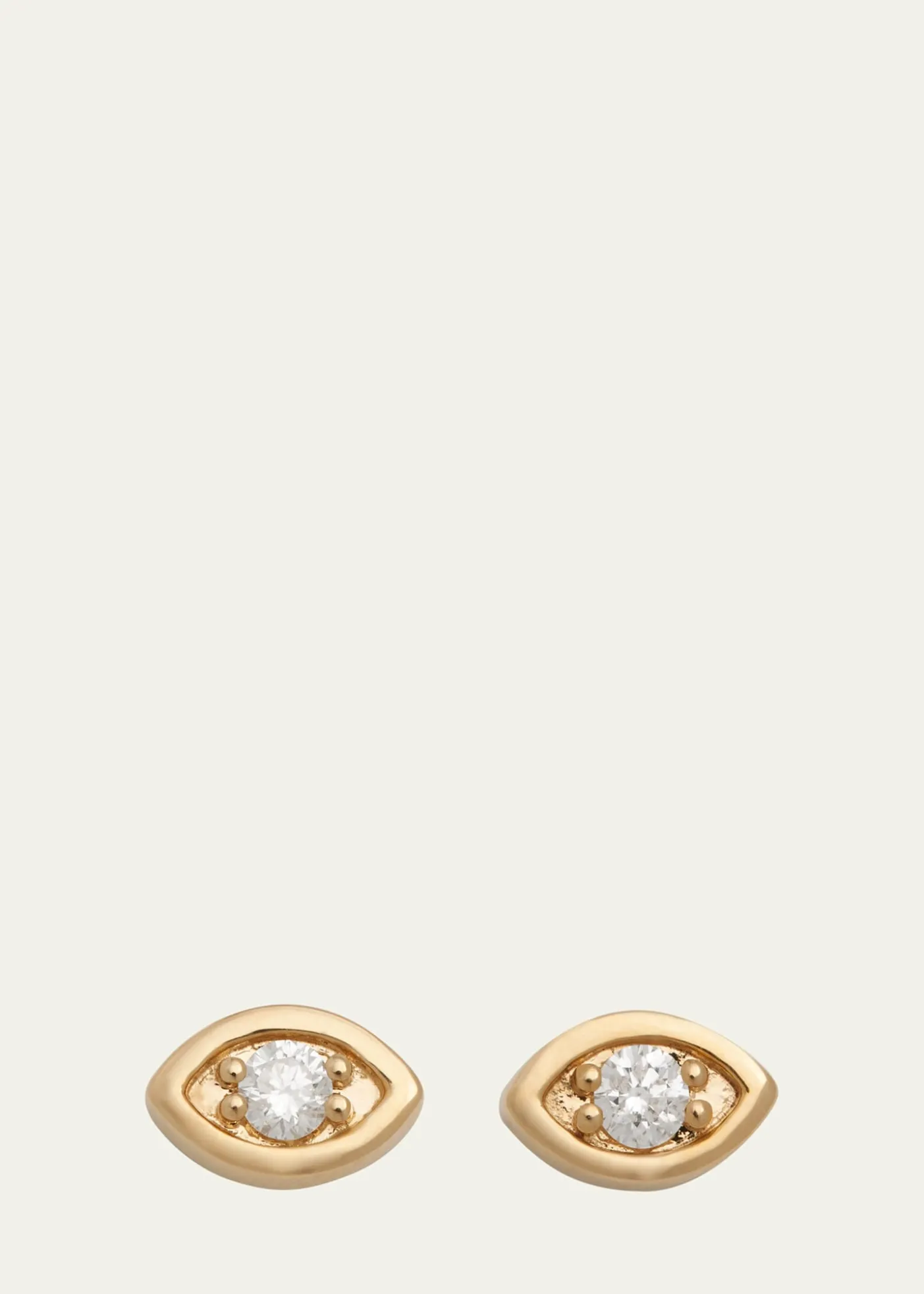Sydney Evan14k Yellow Gold Large Marquis Evil Eye Stud Earrings