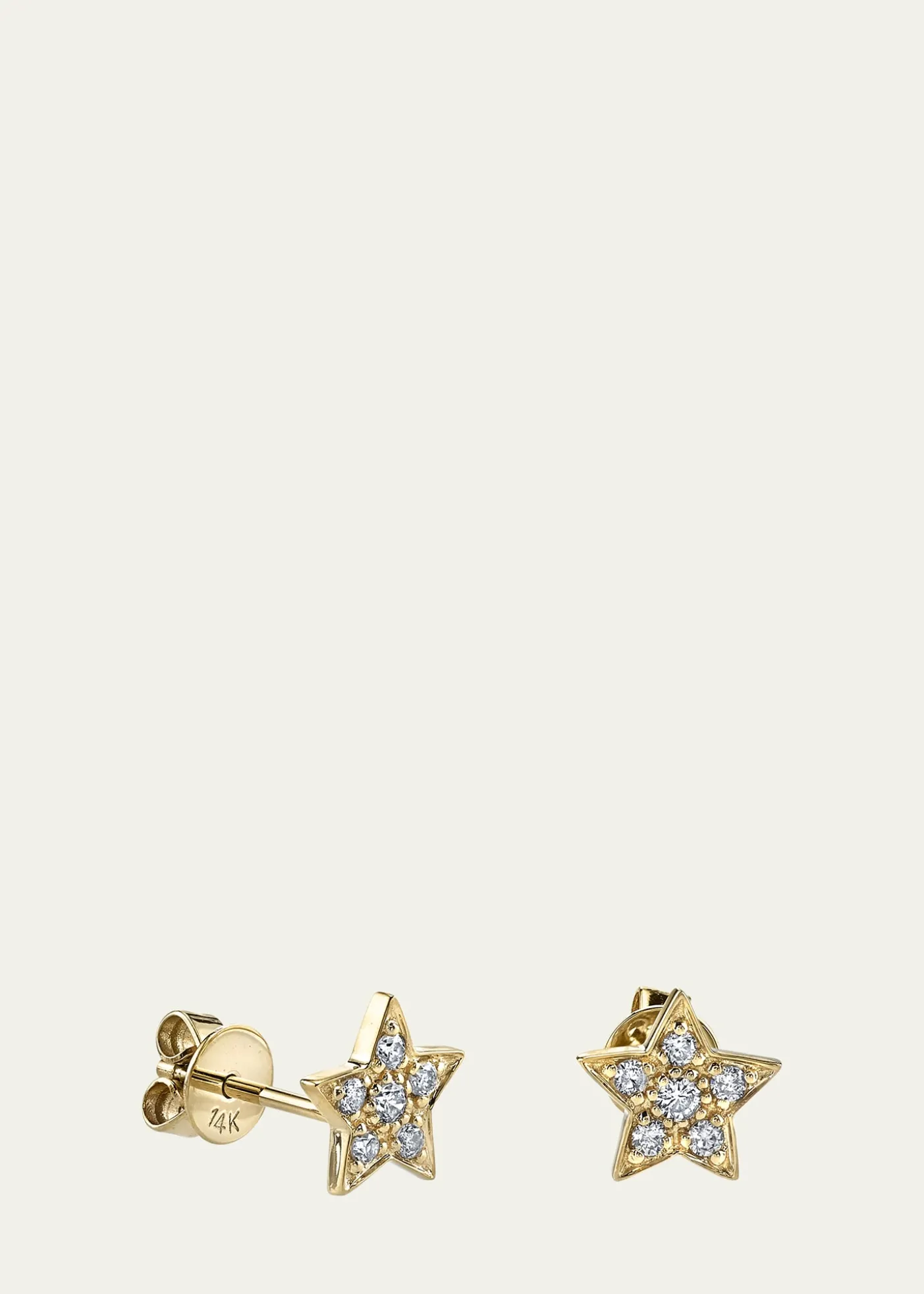Sydney Evan14K Yellow Gold Pavé Diamond Star Stud Earrings