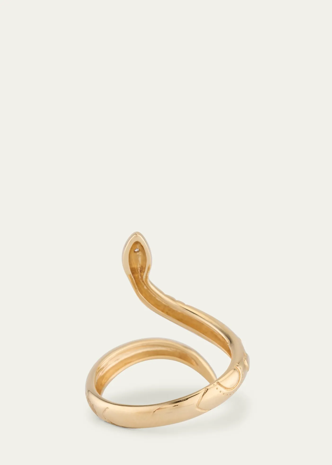 Sydney Evan14K Yellow Gold Wrap Snake Ring with Diamonds, Size 6.5