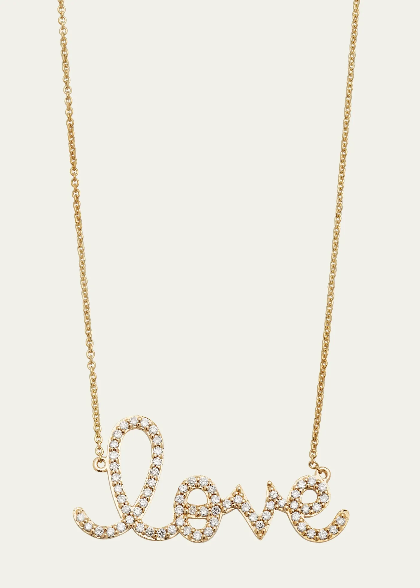 Sydney EvanLarge 14k Yellow Gold & Diamond Love Necklace