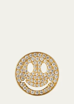 Sydney EvanLarge Pave Diamond Happy Face Stud Earring