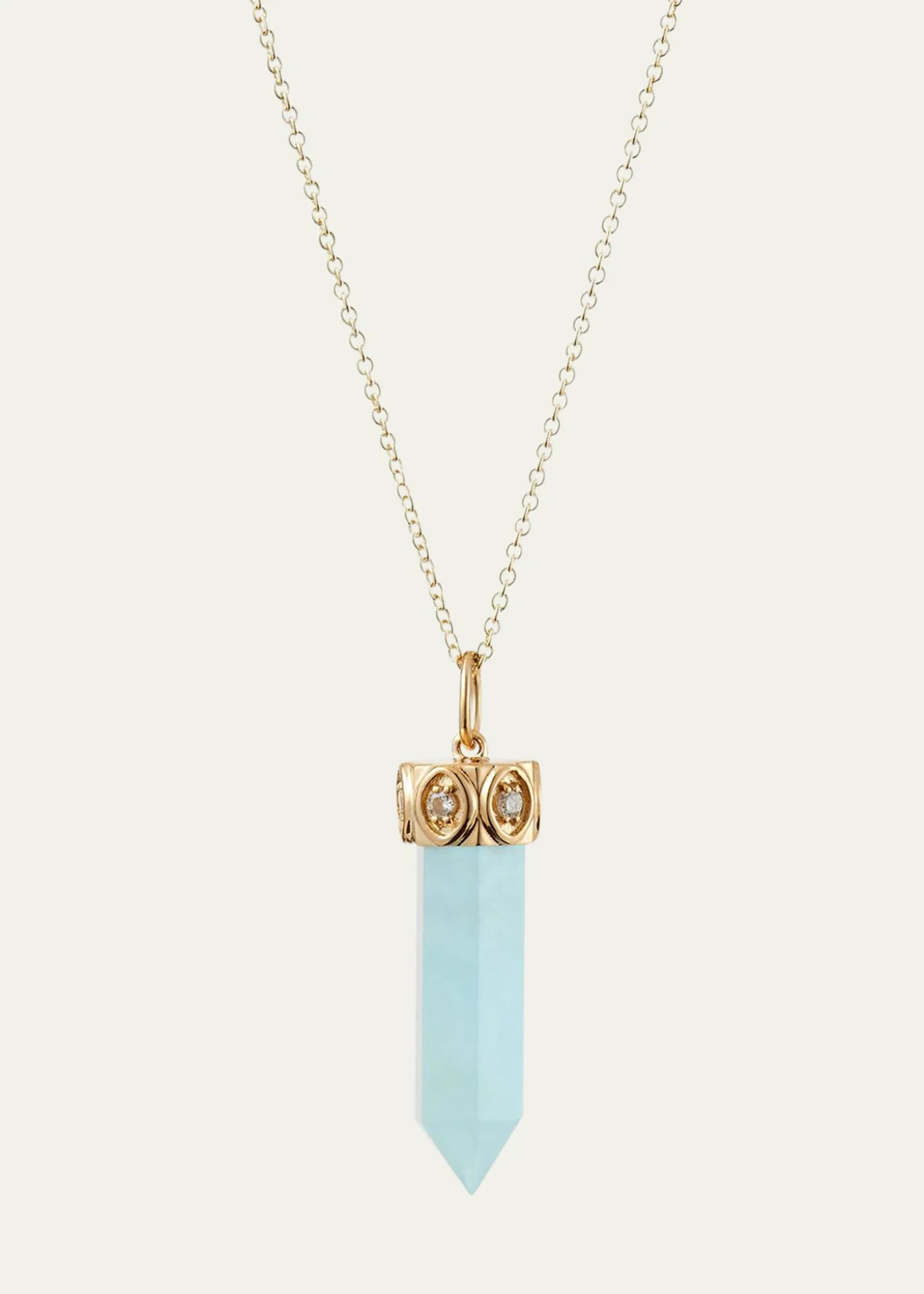 Sydney EvanLong Aquamarine Crystal Pendant Necklace