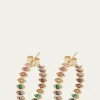 Sydney EvanMarquis Evil Eye Hoop Earrings in Rainbow, Medium