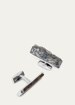 TateossianMen's Limited Edition Meteorite Seymchan Etched Cufflinks