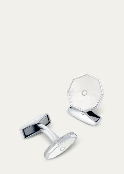 TateossianMen's Mother-Of-Pearl London Eye Cufflinks with Diamonds