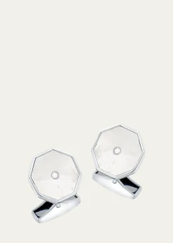 TateossianMen's Mother-Of-Pearl London Eye Cufflinks with Diamonds