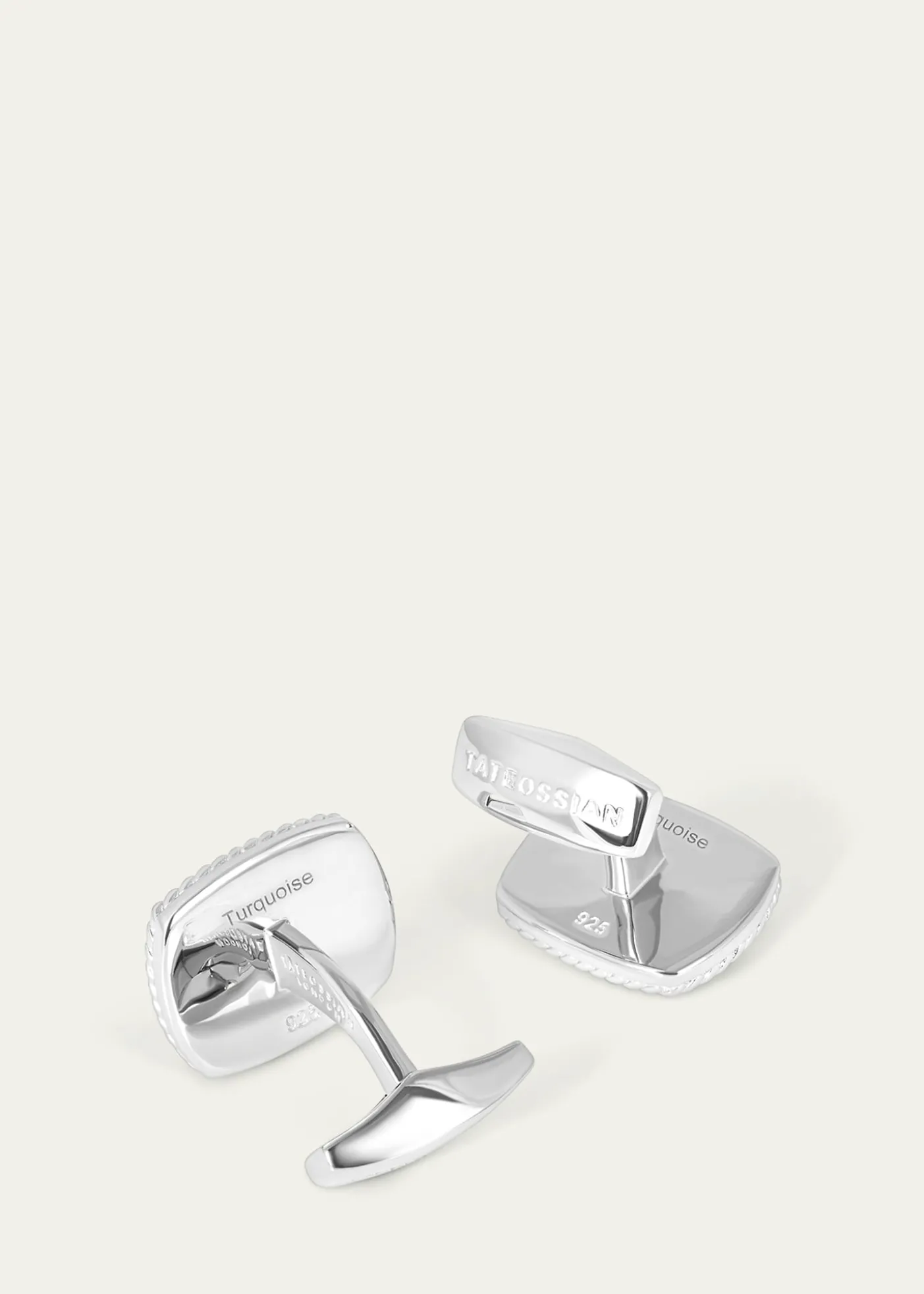 TateossianMen's Silver Amaroo Turquoise Cabochon Cufflinks