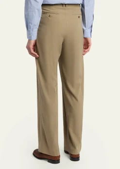 THE ROWMen's Thom Pleated Wool-Silk Pants