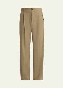 THE ROWMen's Thom Pleated Wool-Silk Pants