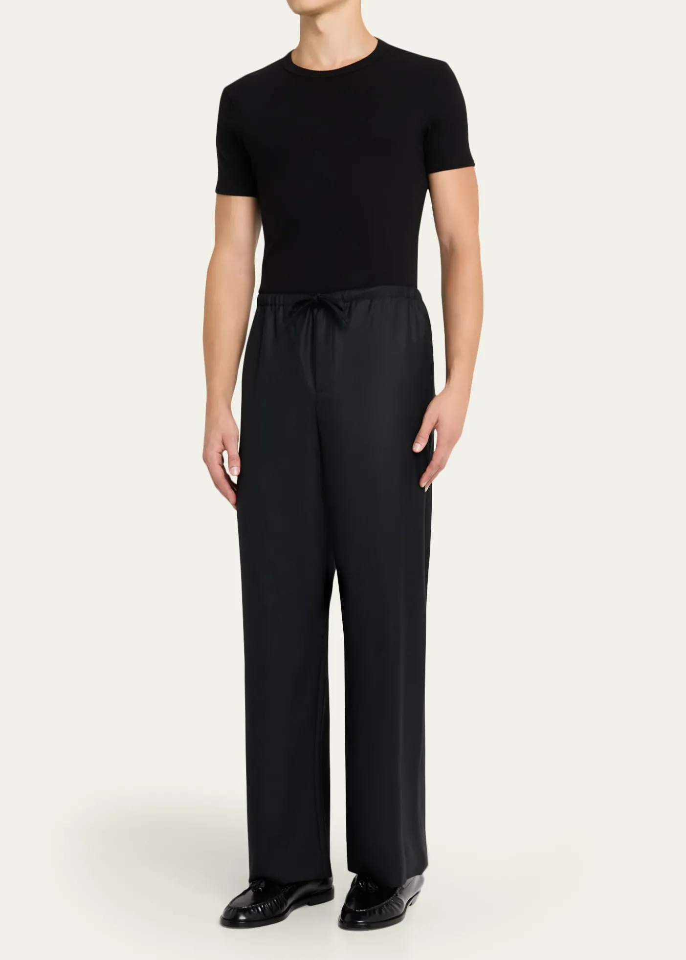 THE ROWMen's Xon Wool Flannel Relaxed-Fit Drawstring Pants